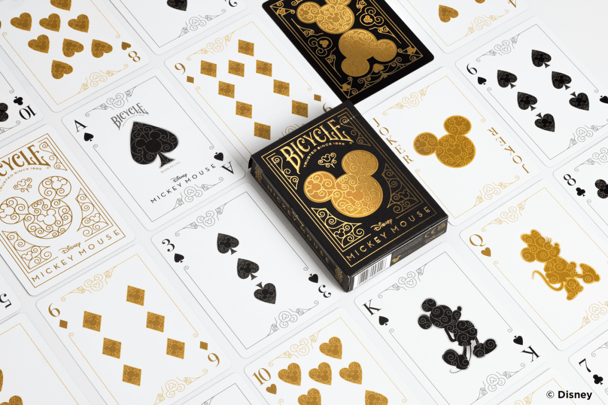 Bicycle Disney Mickey Mouse Black And Gold Playing Cards - Leo's Treasure Box
