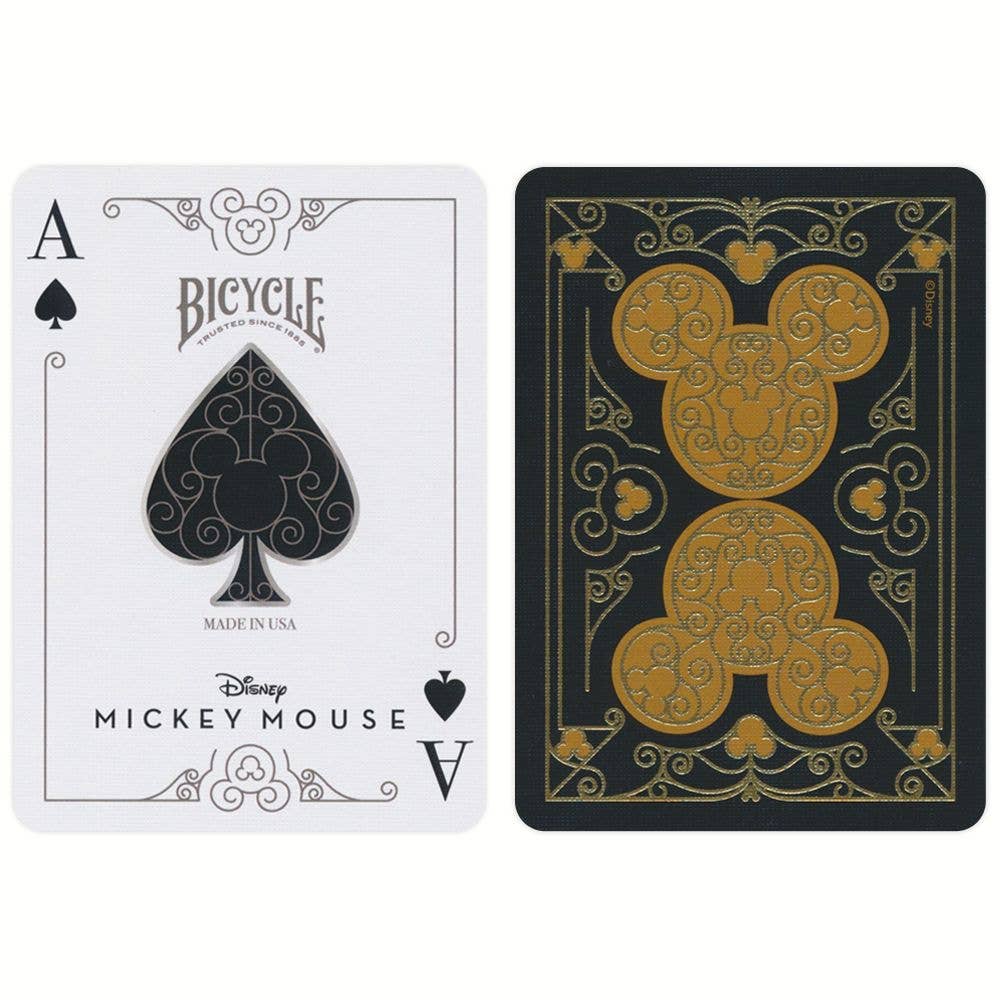 Bicycle Disney Mickey Mouse Black And Gold Playing Cards - Leo's Treasure Box