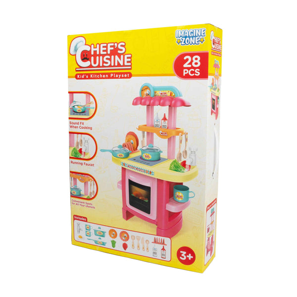 28 Piece Chefs Cuisine Kids Kitchen Playset