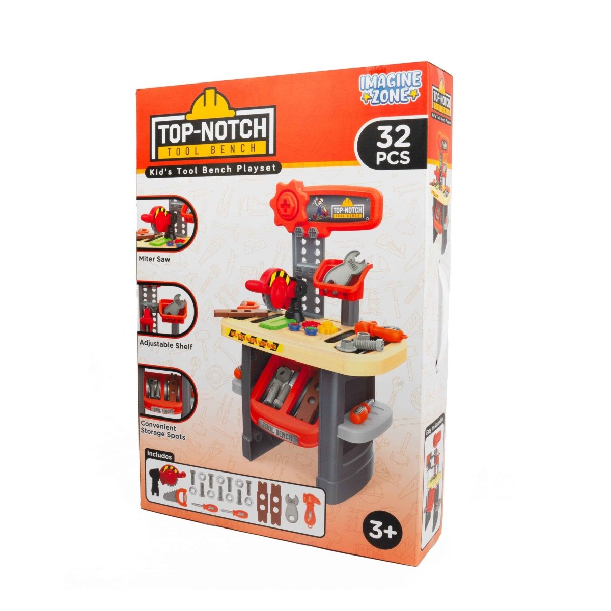32 Piece Top-Notch Kid's Tool Bench Playset