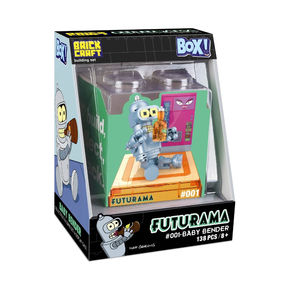 Futurama Baby Bender Box! Collectible Display Cube By Brickcraft