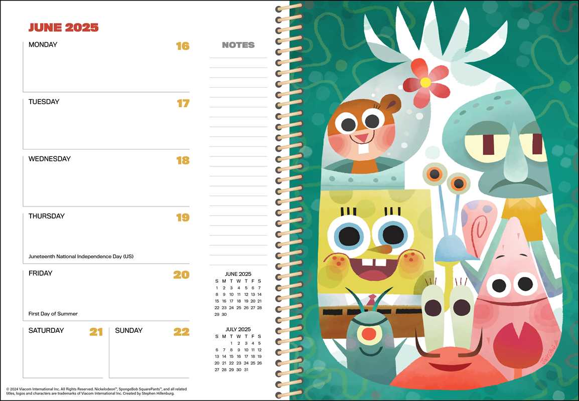 SpongeBob SquarePants 12-Month 2025 Planner Calendar by Viacom International, Inc.