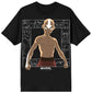 Black t-shirt with 'Avatar: The Last Airbender' character design on a white background