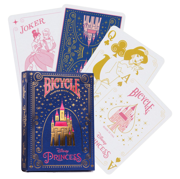 Bicycle Disney Princess playing cards with decorative box on a white background