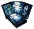 A deck of Corpse Bride themed playing cards with various characters from the movie illustrated on the cards.