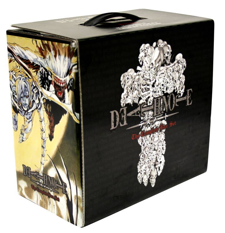 Black box with 'Death Note' anime design featuring a character and logo.