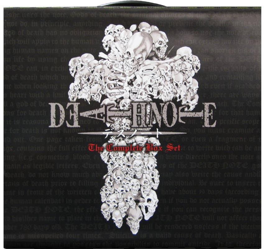 Black box with white decorative design and text 'DEATH' on a black background