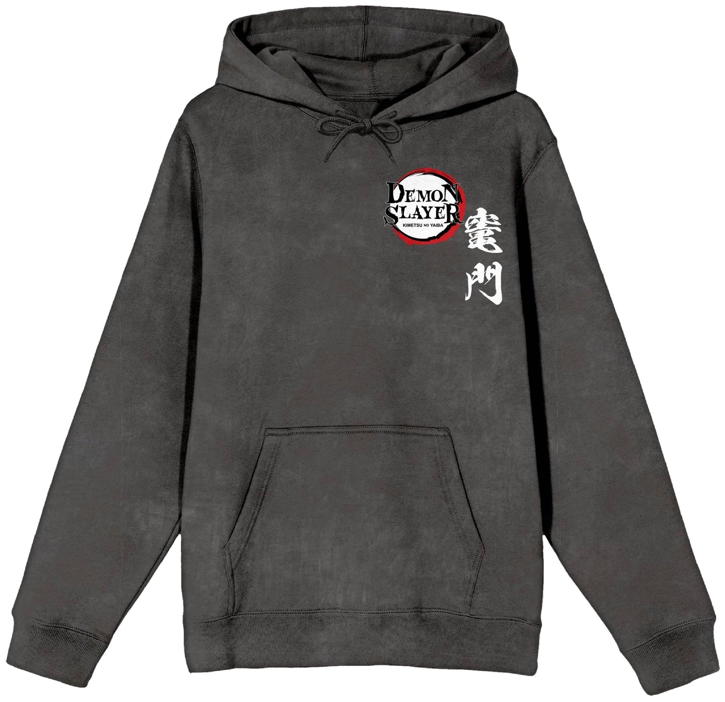 Dark gray hoodie with 'Demon Slayer' logo on a white background