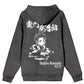 Gray hoodie with Tanjiro Kamado design and text on the back