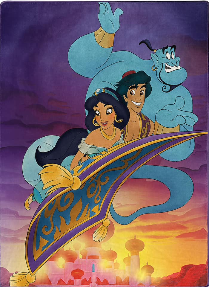 Disney Aladdin Twin Size 60 x 80 Blanket - Leo's Treasure Box