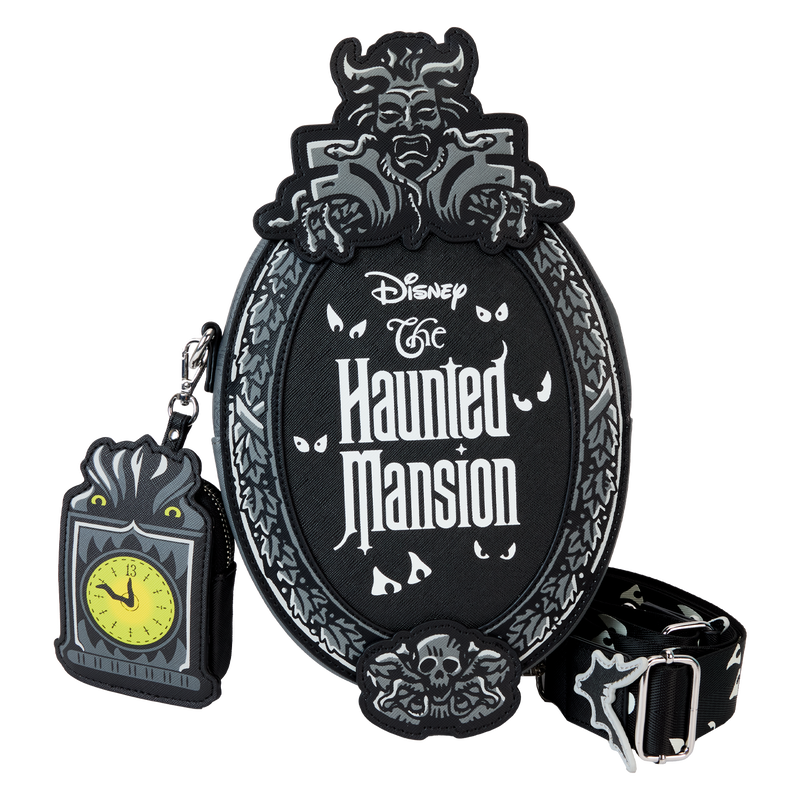 Disney Loungefly The Haunted Mansion Plaque Glow Crossbody Bag With Coin Bag