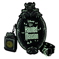 Disney Loungefly The Haunted Mansion Plaque Glow Crossbody Bag With Coin Bag