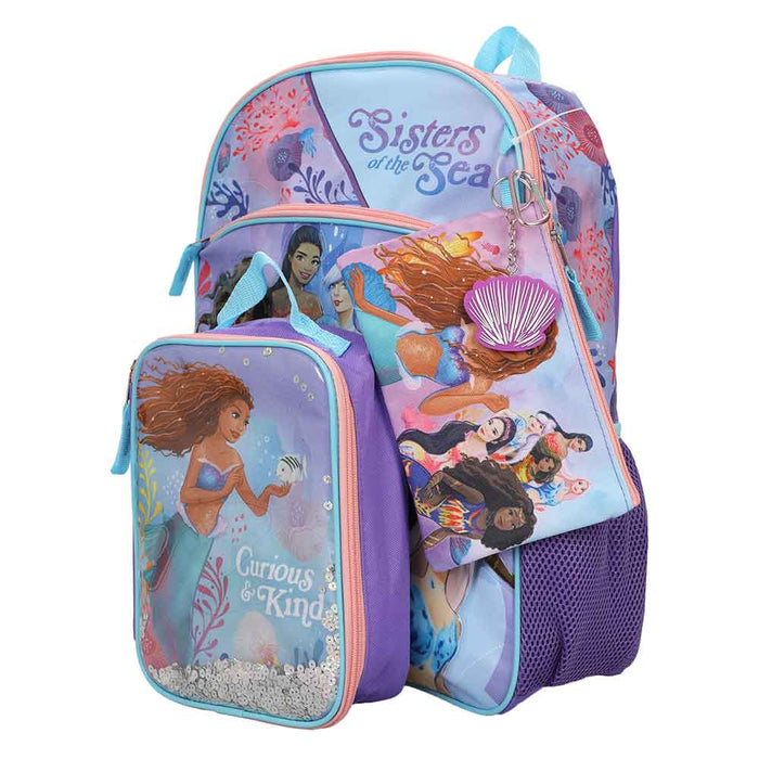 Disney The Little Mermaid 5 PC Youth Backpack Set - Leo's Treasure Box