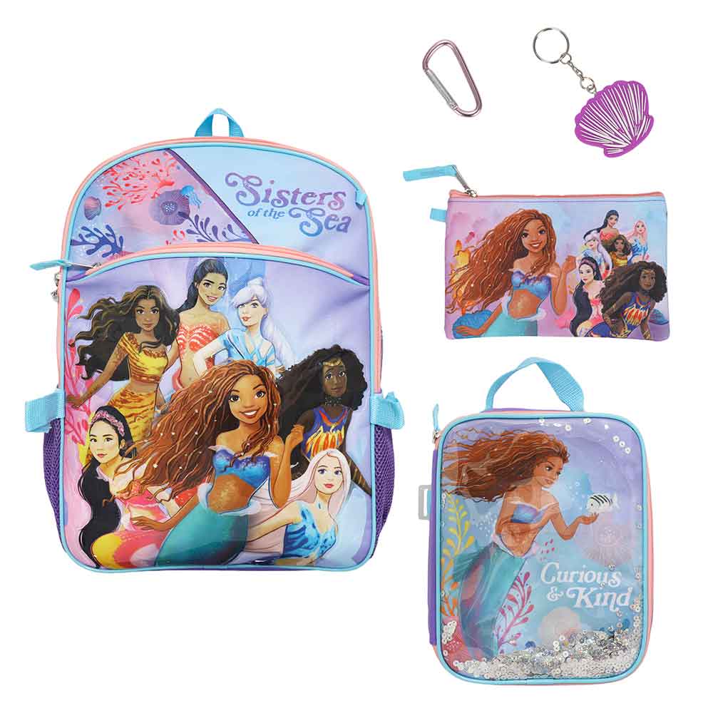 Disney The Little Mermaid 5 PC Youth Backpack Set - Leo's Treasure Box