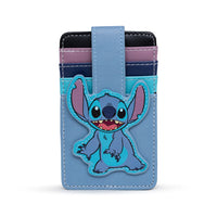 Disney Wallet, Character Wallet ID Card Holder, Lilo and Stitch Stitch Pose Blues, Vegan Leather