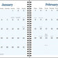 Calendar with January and February pages showing days of the month.