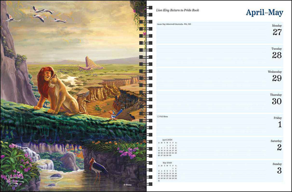 Disney Dreams Collection by Thomas Kinkade Studios 2026 Engagement Calendar by Thomas Kinkade Studios
