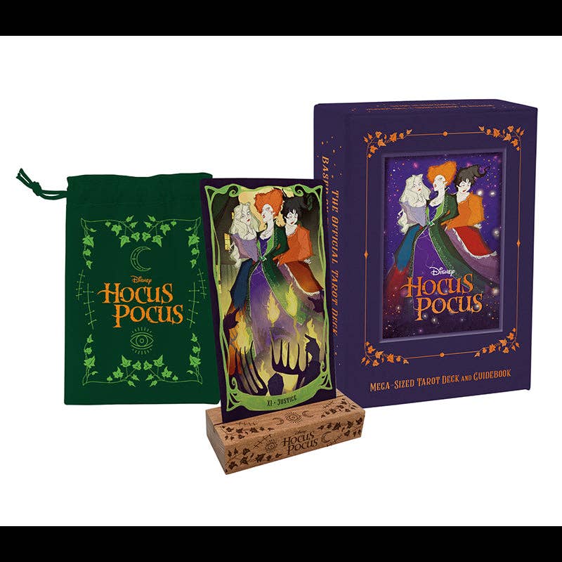 Hocus Pocus themed tarot deck, guidebook, and pouch 