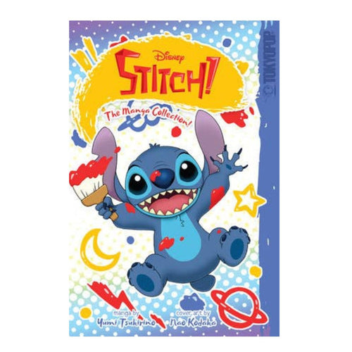Disney Stitch book cover with colorful design and text
