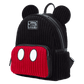 Exclusive Loungefly Mickey Mouse backpack featuring plush corduroy material and 3D character ears