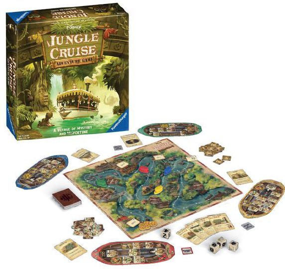 Disney Parks Jungle Cruise Adventure Game box featuring riverboat artwork and jungle theme