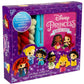 Disney Princess crochet kit packaging with dolls and yarn on a purple background