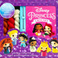 Disney Princess crochet kit with yarn, hooks, and instructions on a purple background
