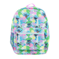 Backpack with cartoon character pattern on a white background