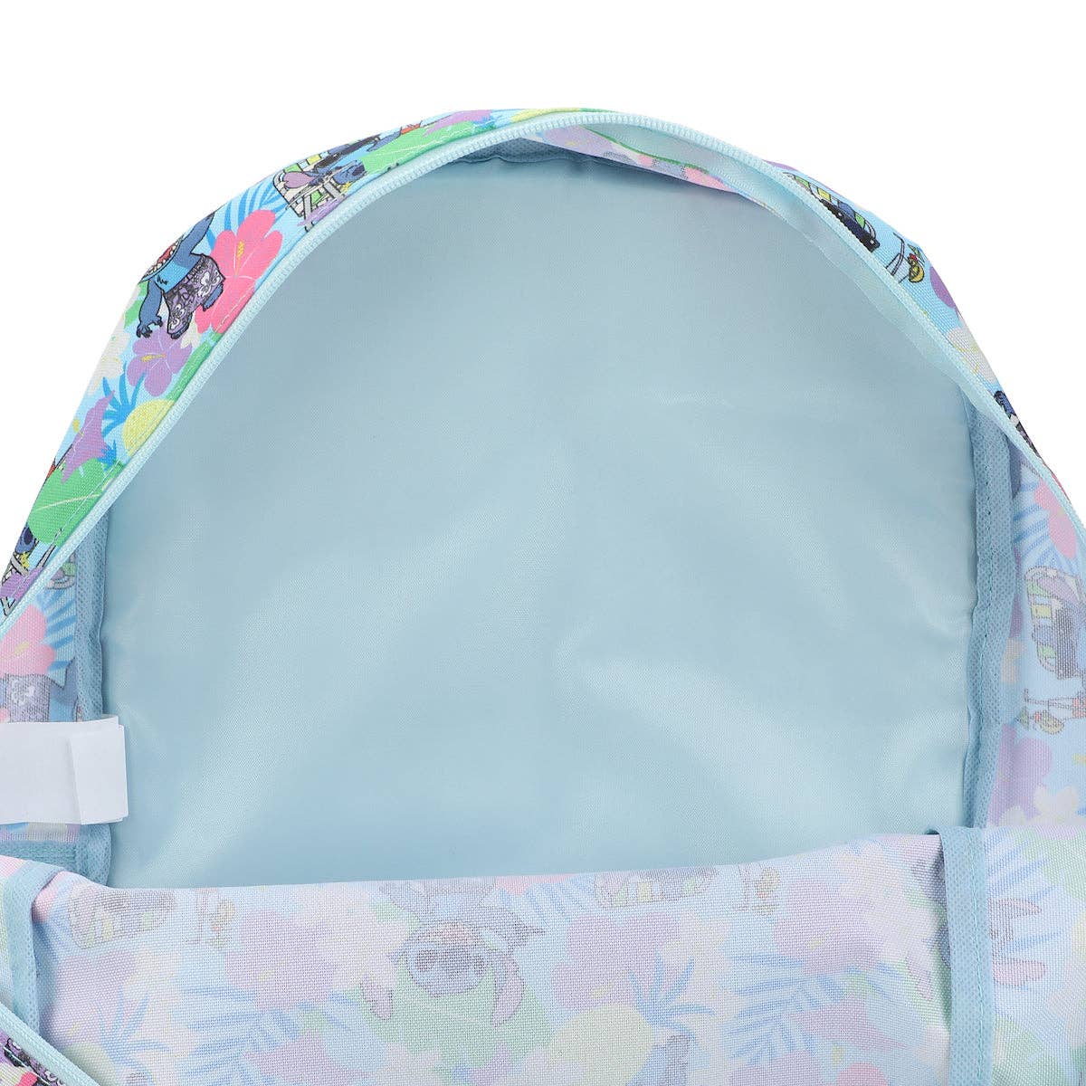 Close-up of a pastel-colored baby bouncer with floral pattern
