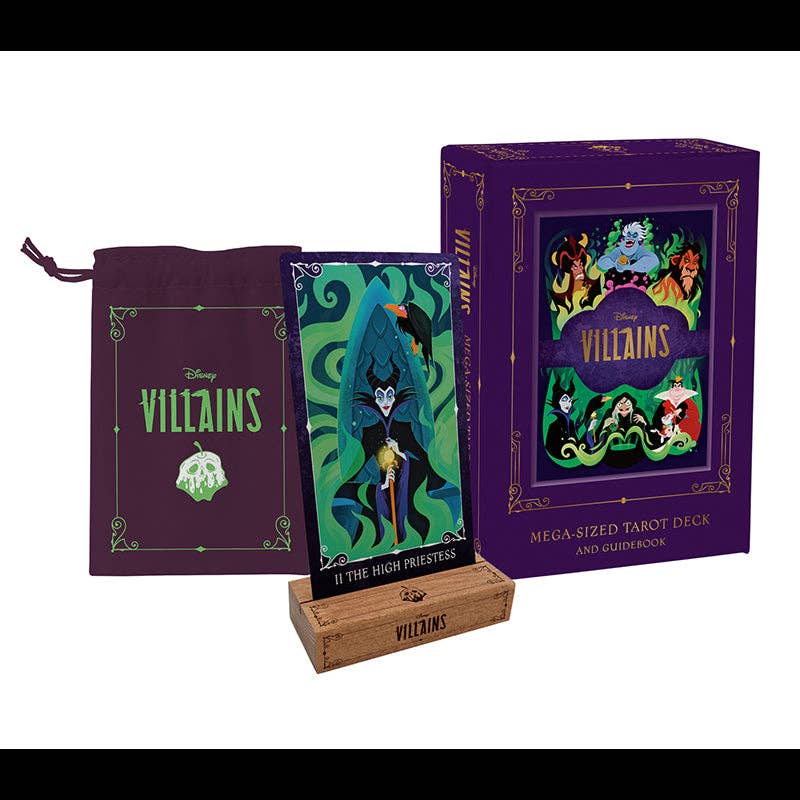 Disney Villains tarot deck with card, box, and pouch 