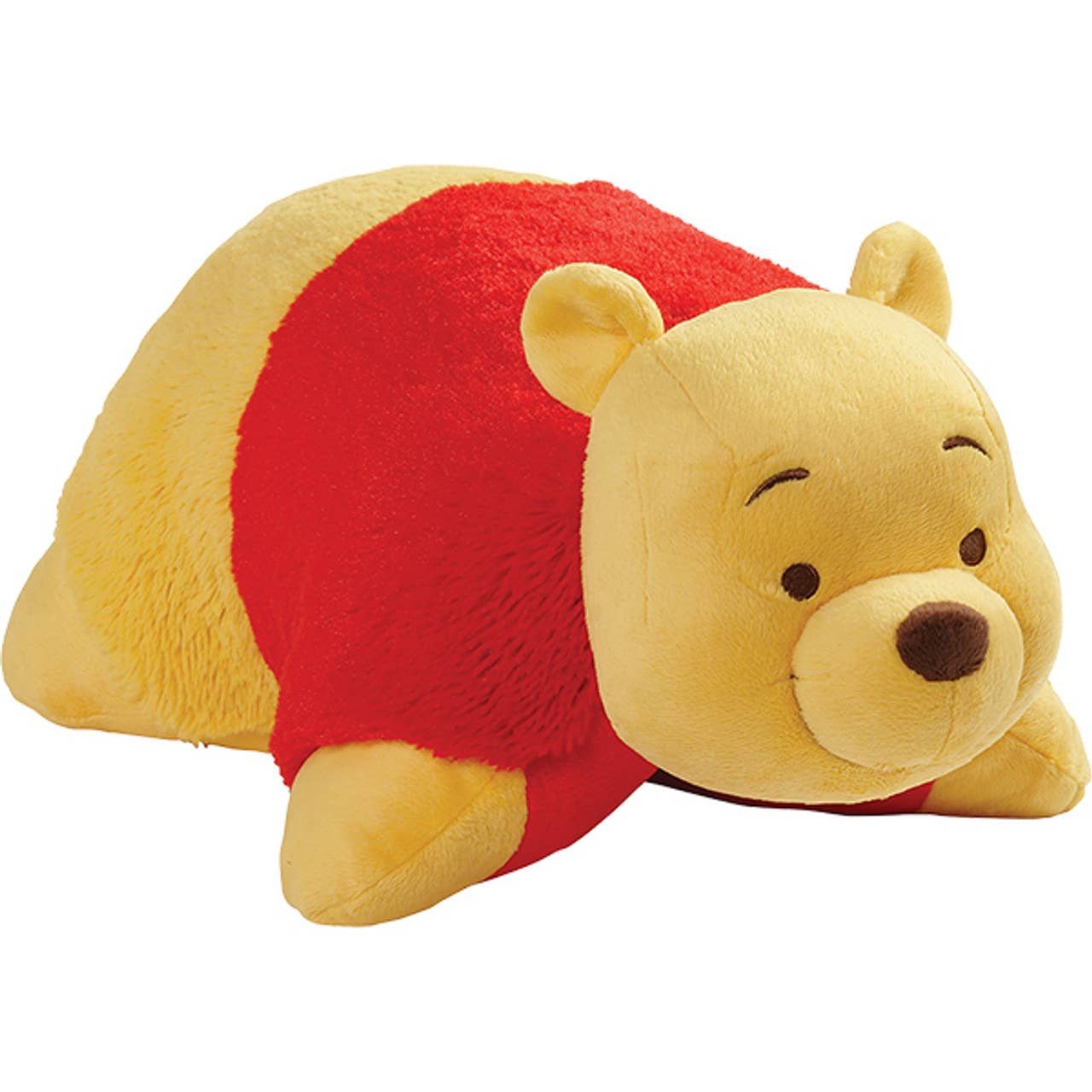 Disney Winnie the Pooh Plush Pillow Pet Licensed Character Pillow with a red shirt on a white background