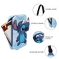 Cartoon character pouch with features highlighted on a white background