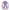 Clear backpack with pink and blue straps on a white background