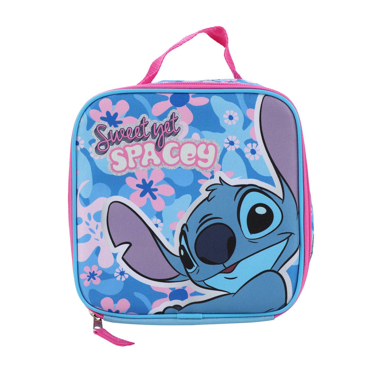 Lunch bag with cartoon character design on a white background