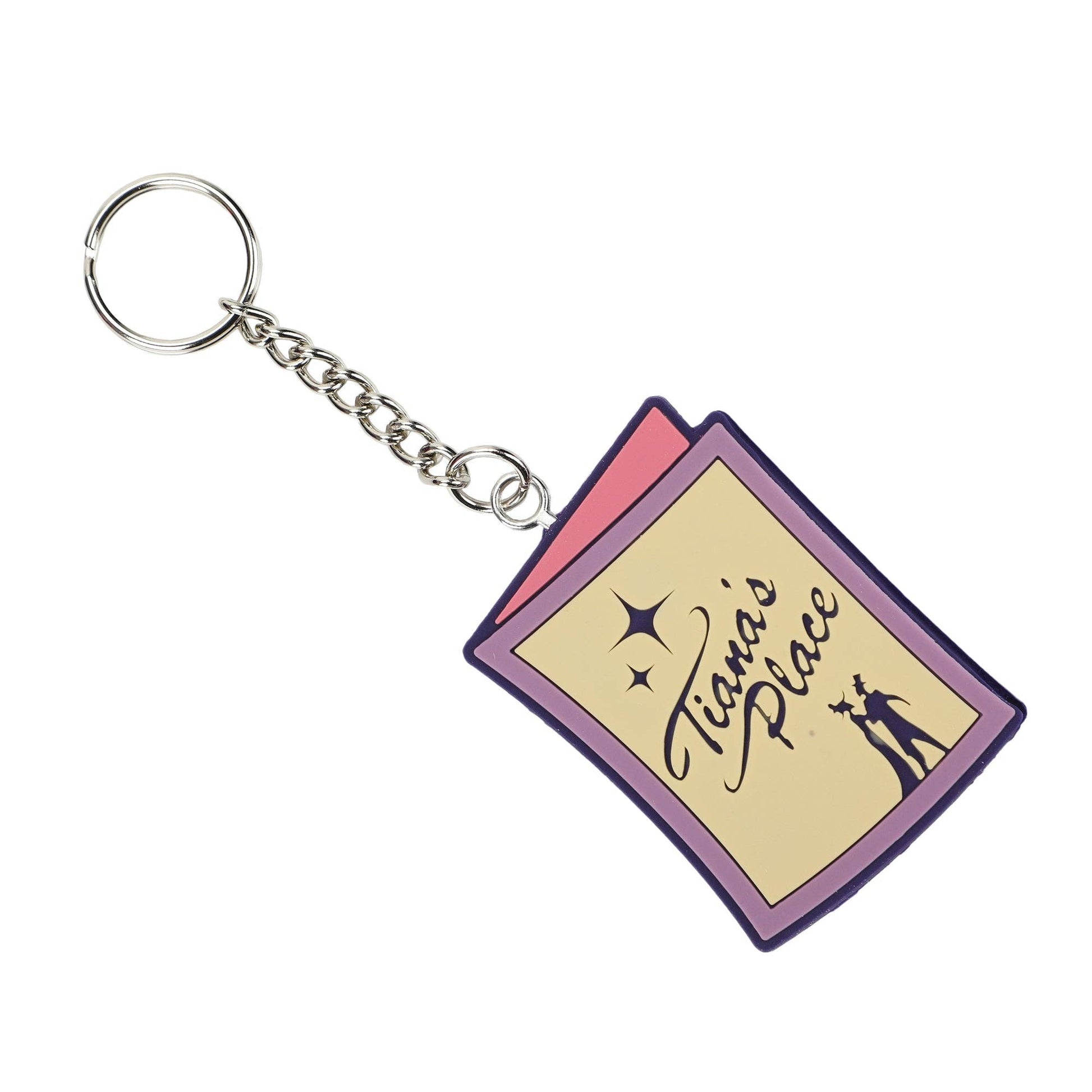 Keychain with 'Tiana's Place' design on a beige background