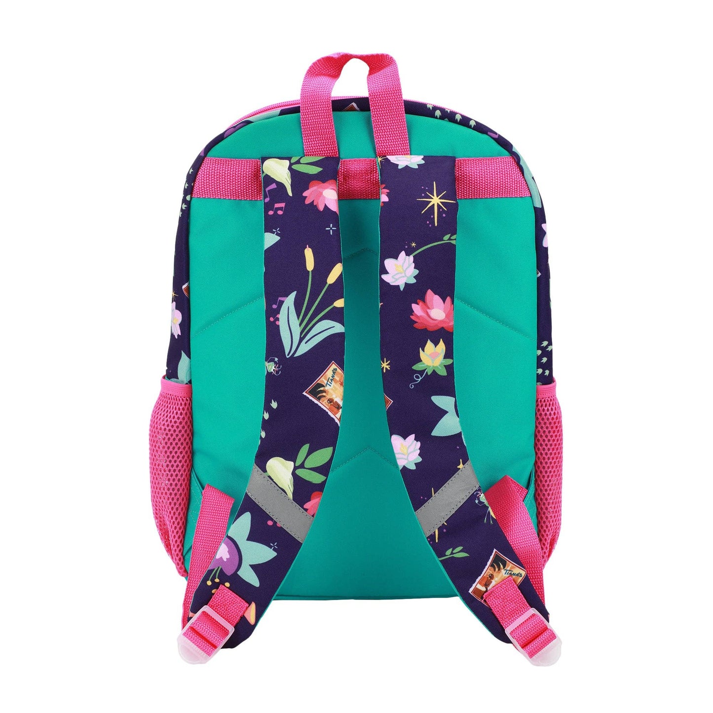 Backpack with floral pattern on a white background