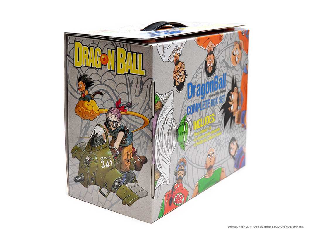 Dragon Ball collectible box set packaging with character illustrations on a white background