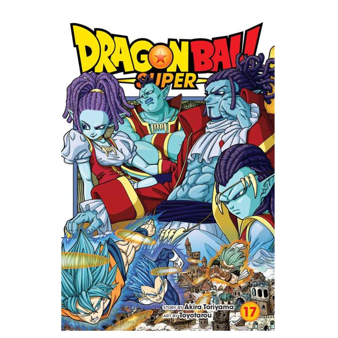 Dragon Ball Super book cover with characters and colorful design