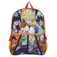 Backpack with colorful character design on a white background