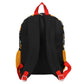 Black backpack with red and yellow accents on a white background