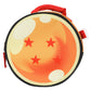 Round bag with dragon ball design featuring three red stars on a white background