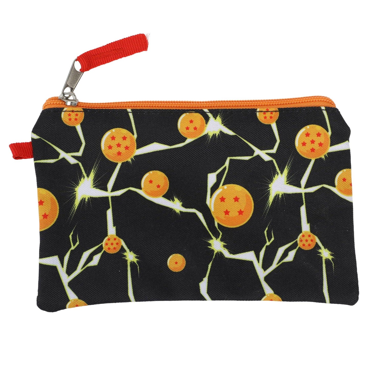 Pouch with dragon ball pattern on a black background