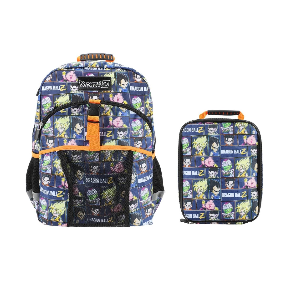 Dragon Ball Z backpack and lunch bag set on a white background
