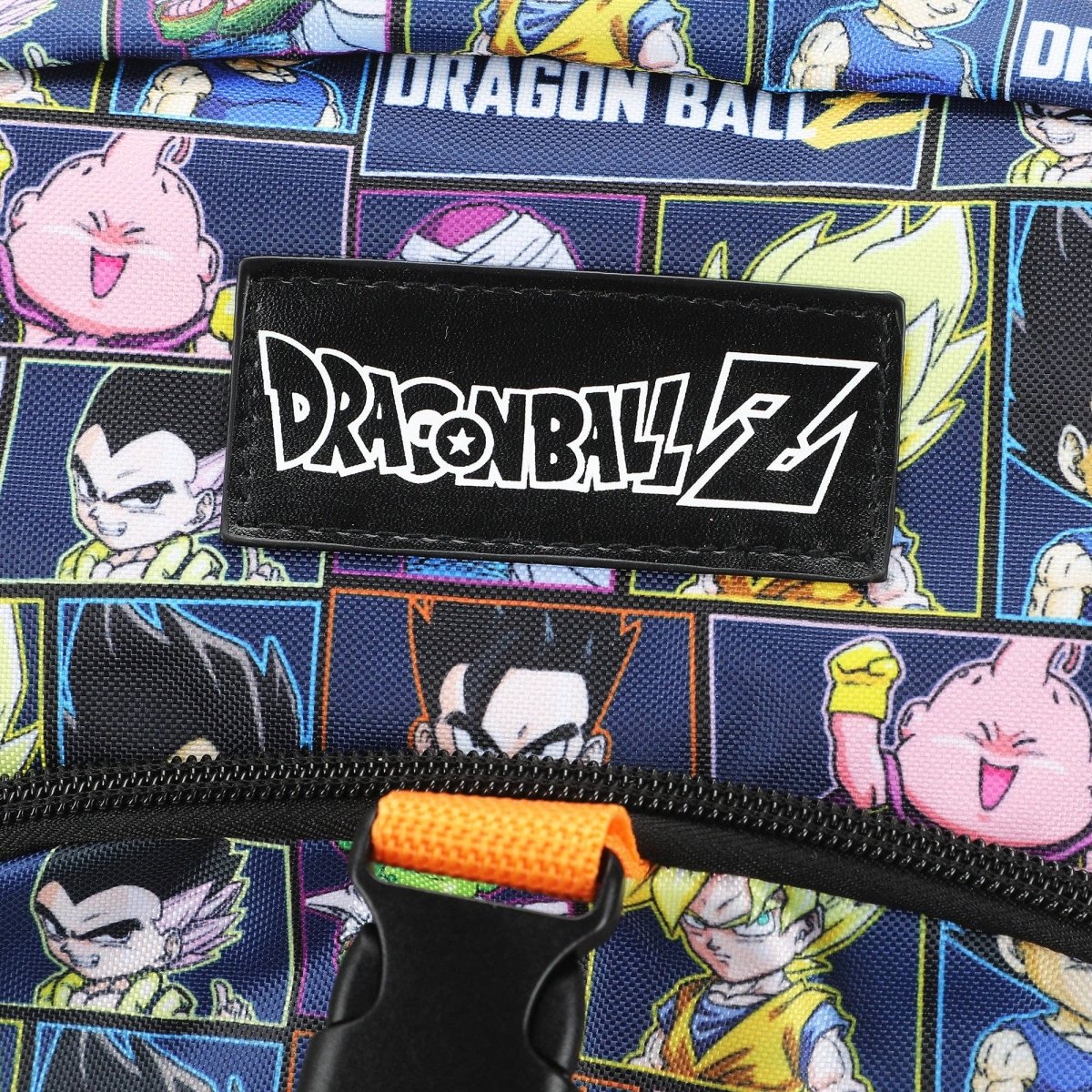 Dragon Ball Z bag with character pattern and visible brand logo.