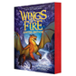 Wings of Fire Limited Edition book by Tui T. Sutherland, featuring a red spine and a cover illustration of a yellow-orange dragon in a snowy landscape under a purple night sky.