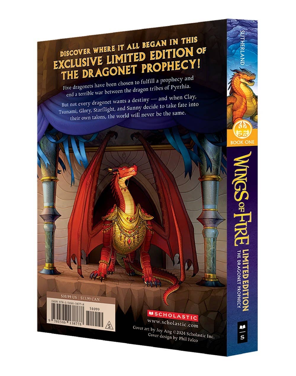 Book cover of 'The Dragonet Prophecy' from 'Wings of Fire' series with a dragon illustration.