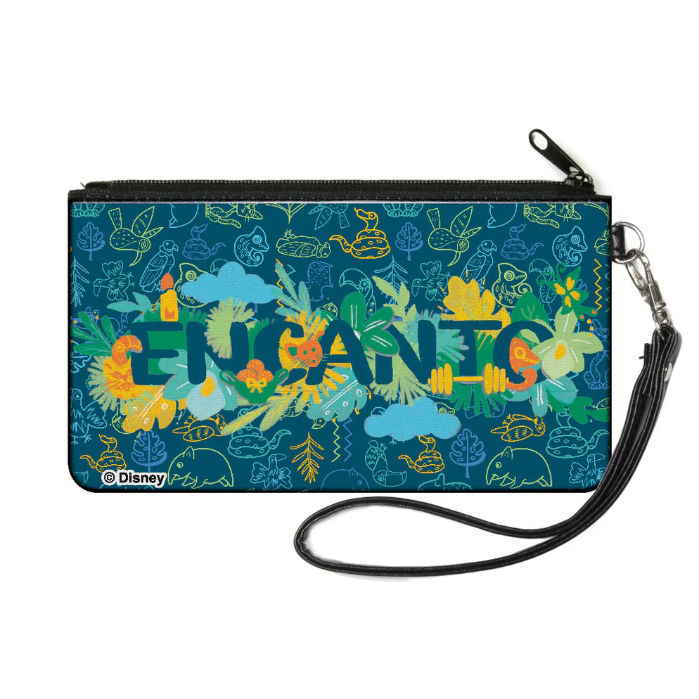 Encanto Floral Wristlet Canvas Zipper Wallet - Leo's Treasure Box