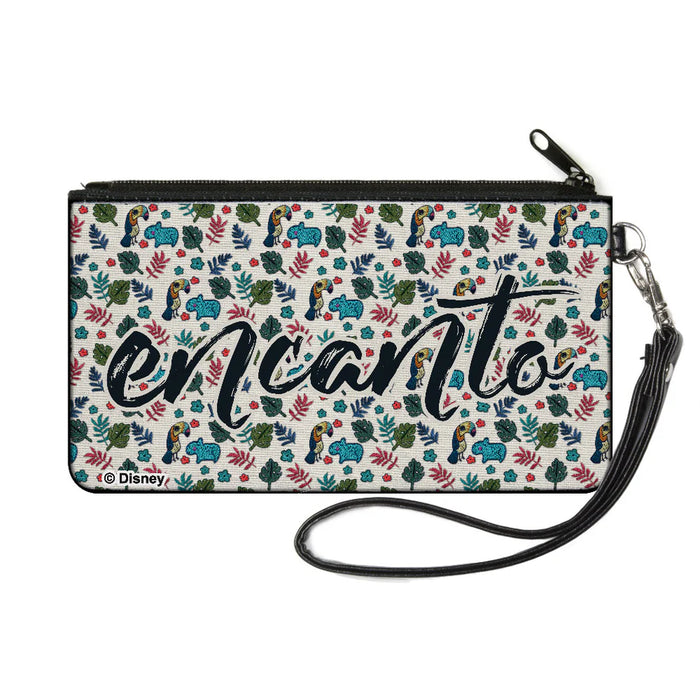 Encanto Script Logo Wristlet Canvas Zipper Wallet - Leo's Treasure Box