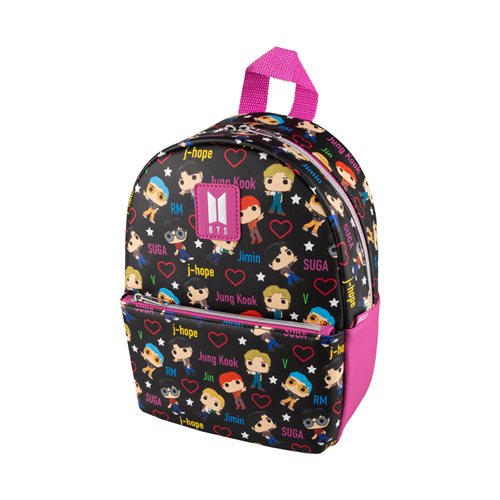 FUNKO POP! By Loungefly BTS Band with Hearts All Over Print Mini-Backpack