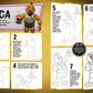 Step-by-step drawing guide for creating a character named Chica on a wooden surface.